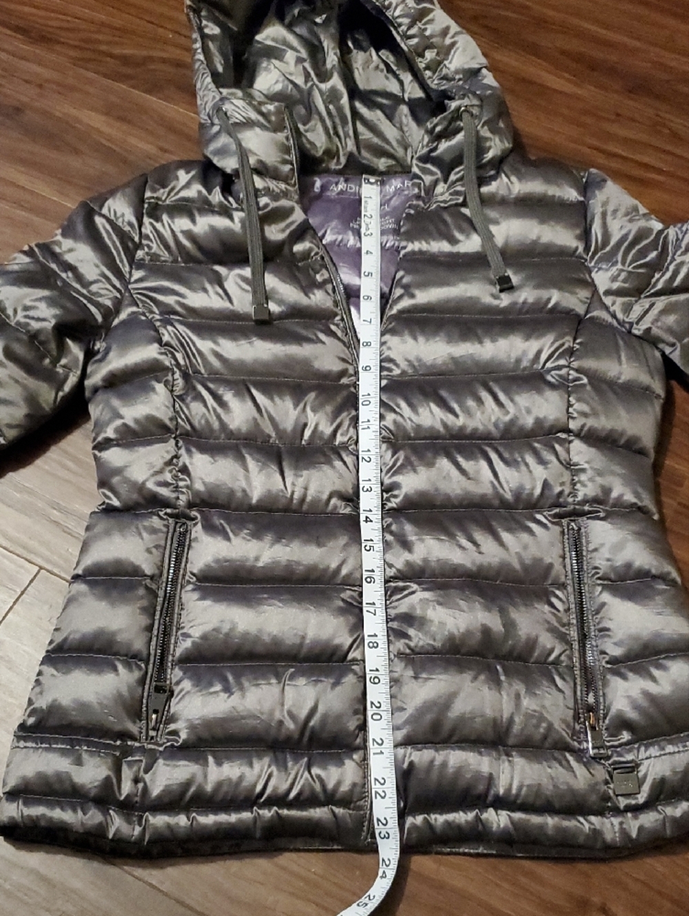Andrew Marc Premium Down Shimmery Packable Down Jacket - Picture 7 of 11